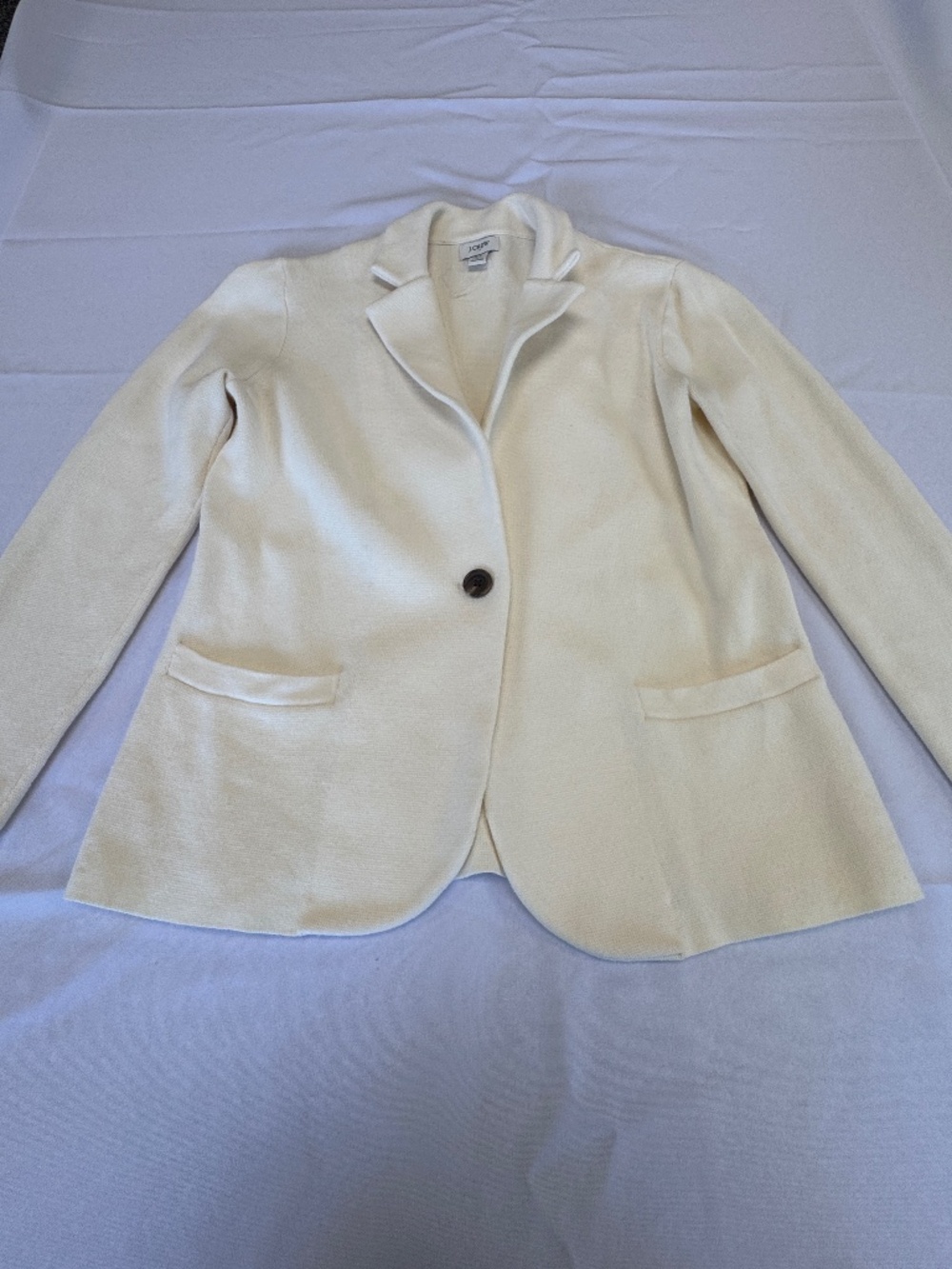 J. Crew Knit Sweater Jacket Blazer Cream Size S